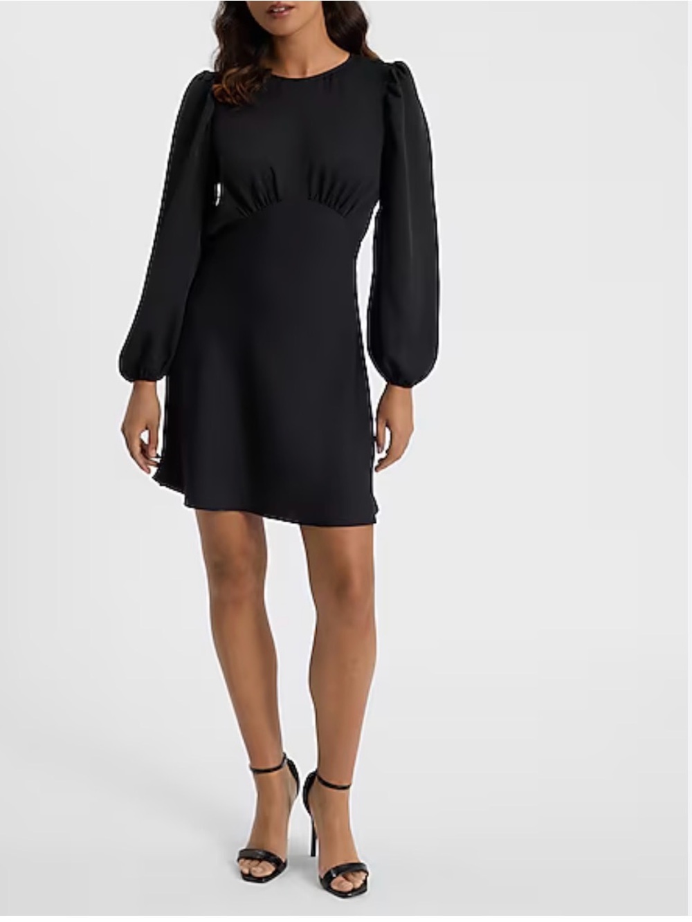 Express fall sz m Elegant Black Long-Sleeve A-Line Dress - Women